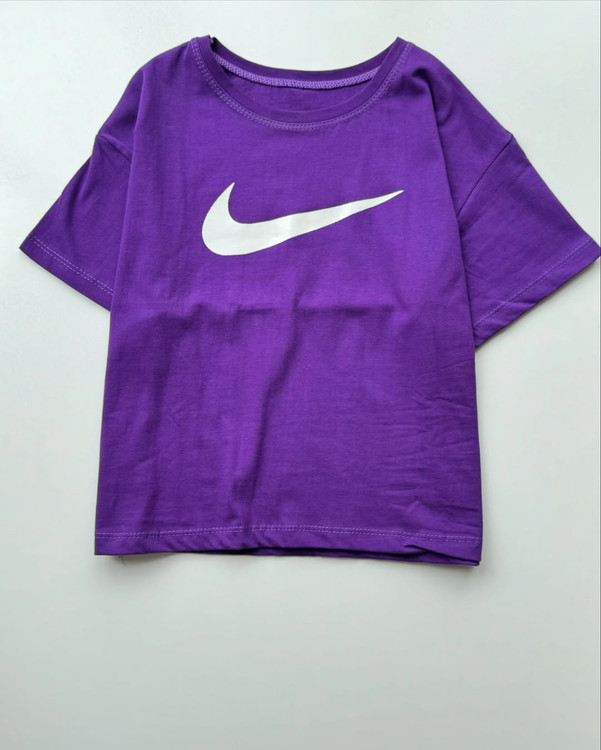 کراپ تیشرت نایک بنفش