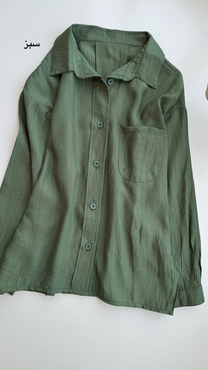 شومیز ریزشی کوتاه سبز