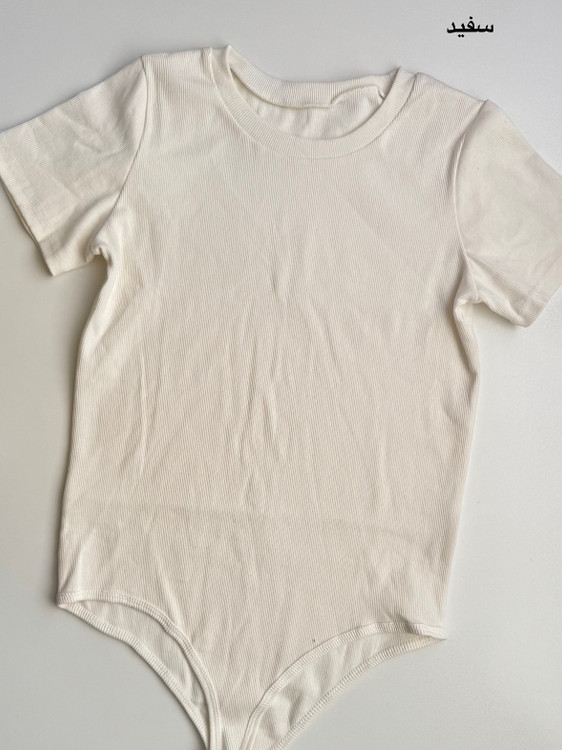 بادی نیم استین سایز بزرگ سفید