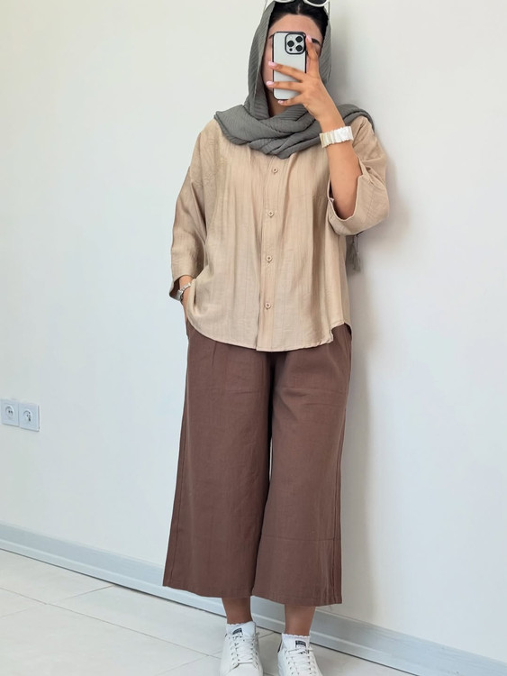 شومیز کوتاه موکا