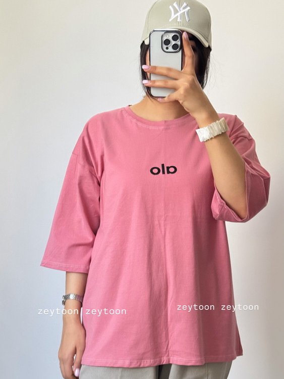 تیشرت لانگ صورتی پررنگ