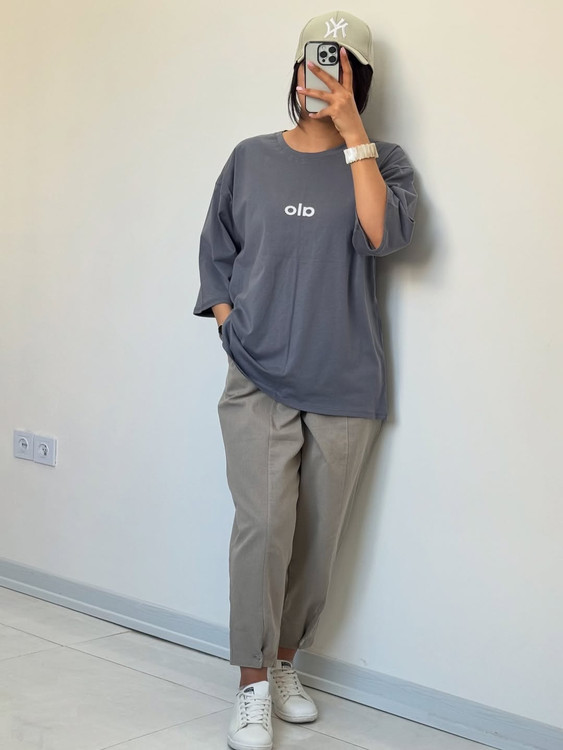 تیشرت الو لانگ خاکستری