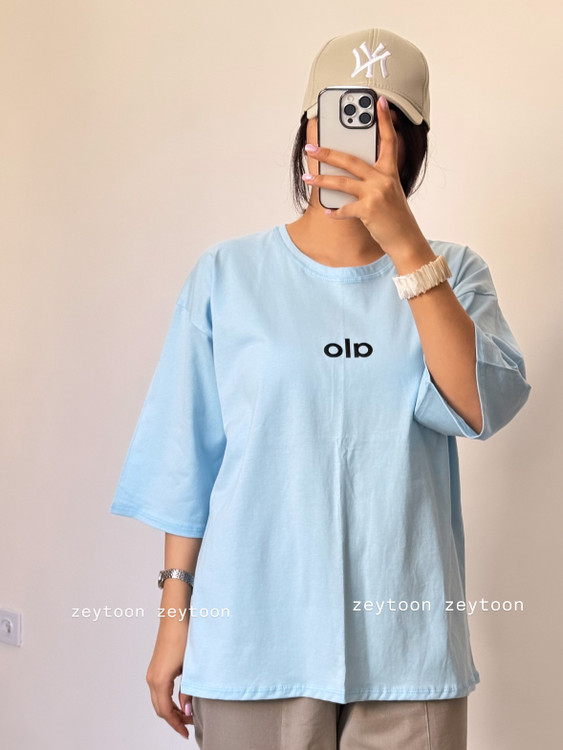 تیشرت لانگ ابی روشن