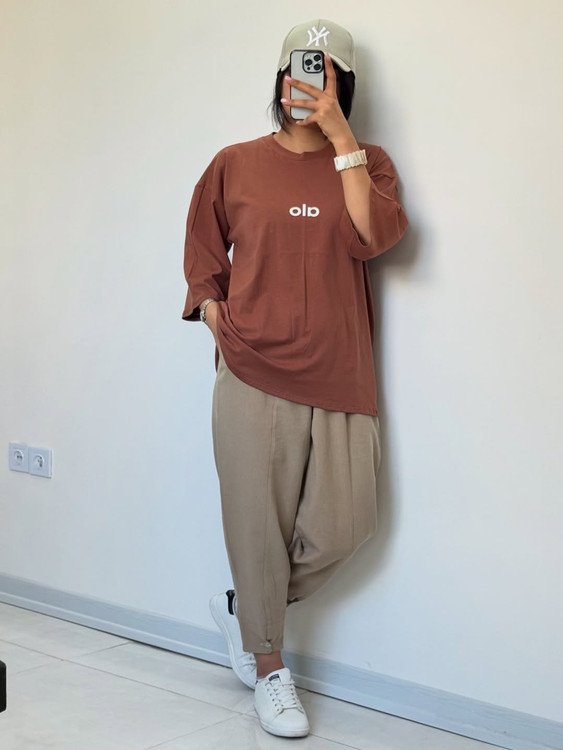 تیشرت الو لانگ شکلاتی