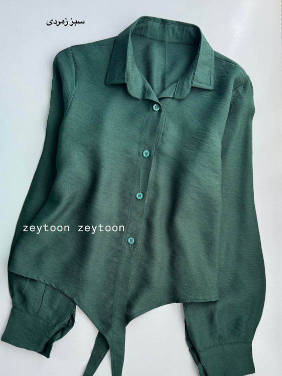 شومیز گره ای زمردی