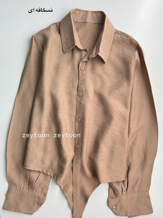 شومیز گره ای نسکافه ای