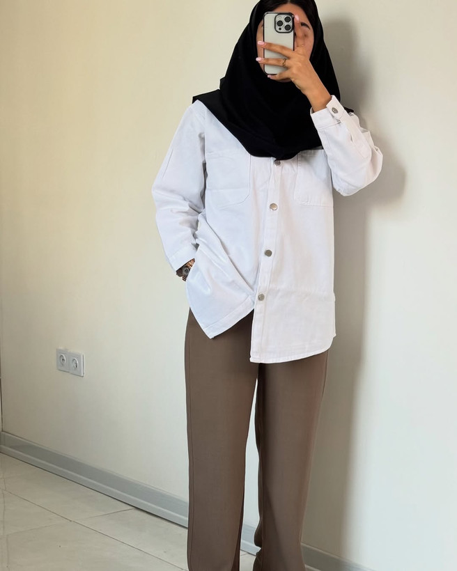 شومیز کتان سفید