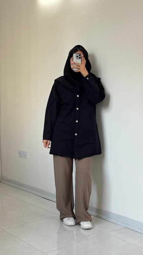 شومیز کتان مشکی