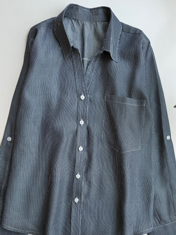 شومیز عید راه راه سورمه ای