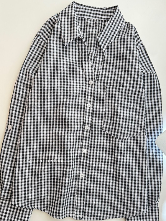 شومیز چهار خونه مشکی