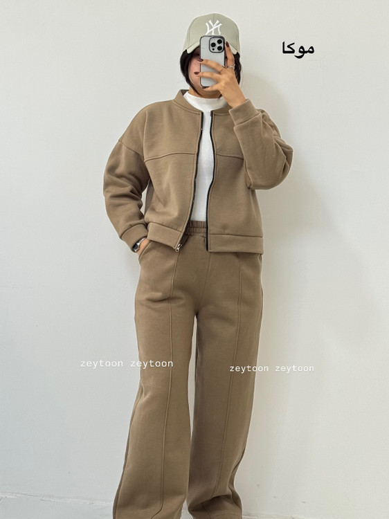 بامبر شلوار تو کرکی رنگ موکا