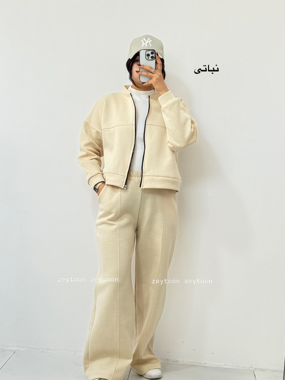 بامبر شلوار تو کرکی رنگ نباتی