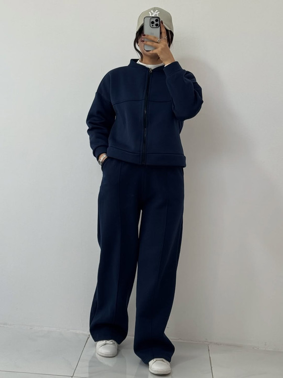 بامبر شلوار تو کرکی رنگ سورمه ای