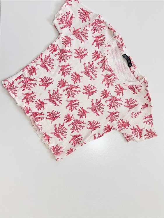 کراپ تیشرتی برگ قرمز