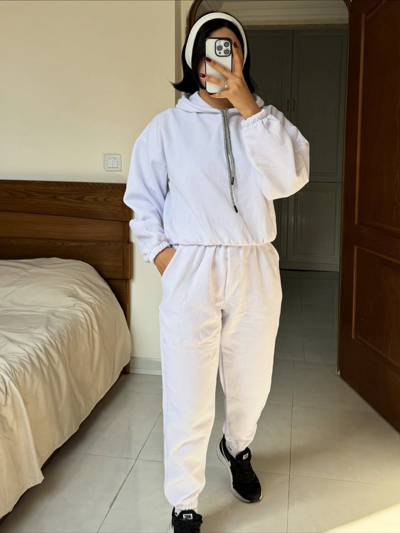 هودی شلوار سفید