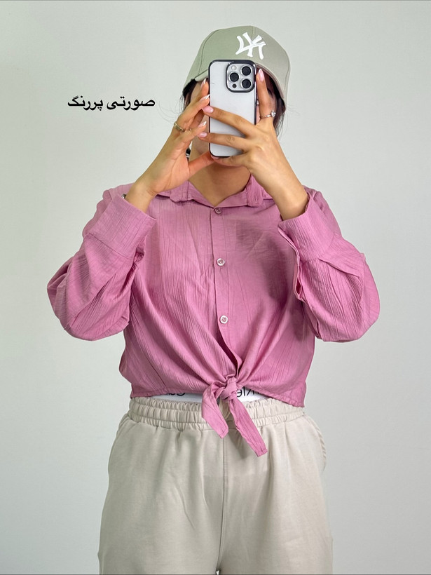 شومیز گره ای صورتی