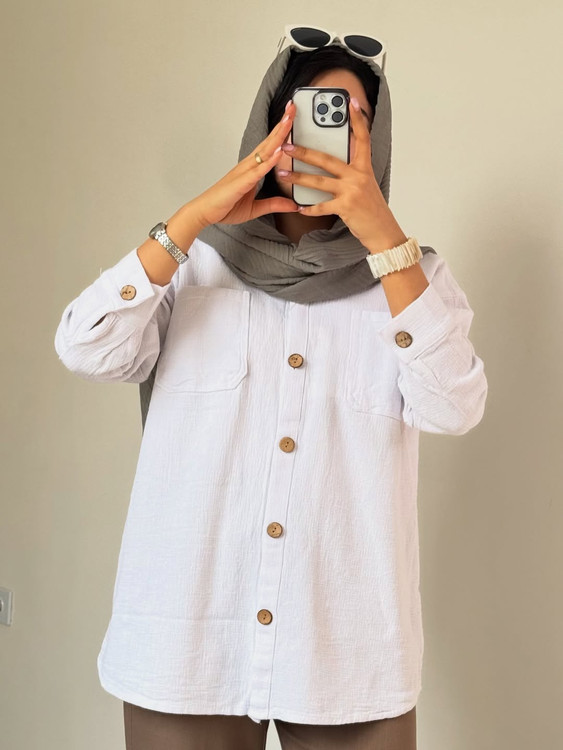 شومیز کنفی سفید