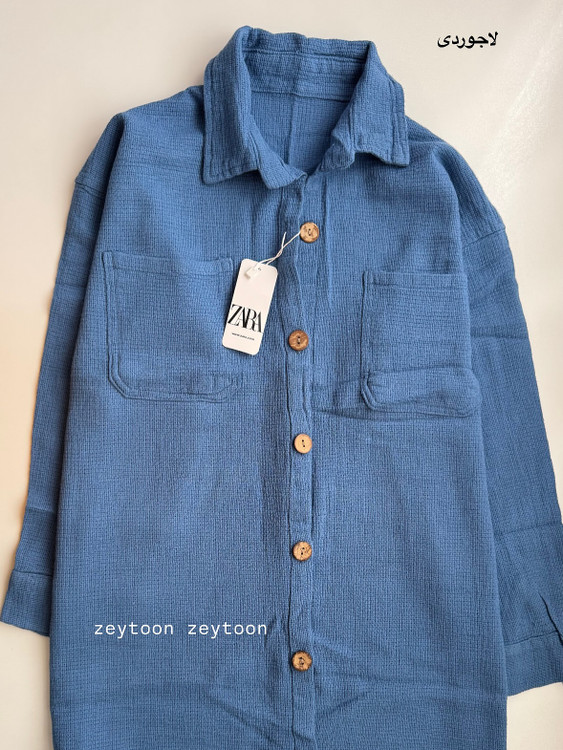 شومیز کنفی حصیری ابی