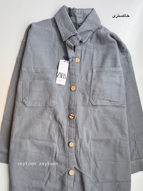 شومیز کنفی حصیری خاکستری