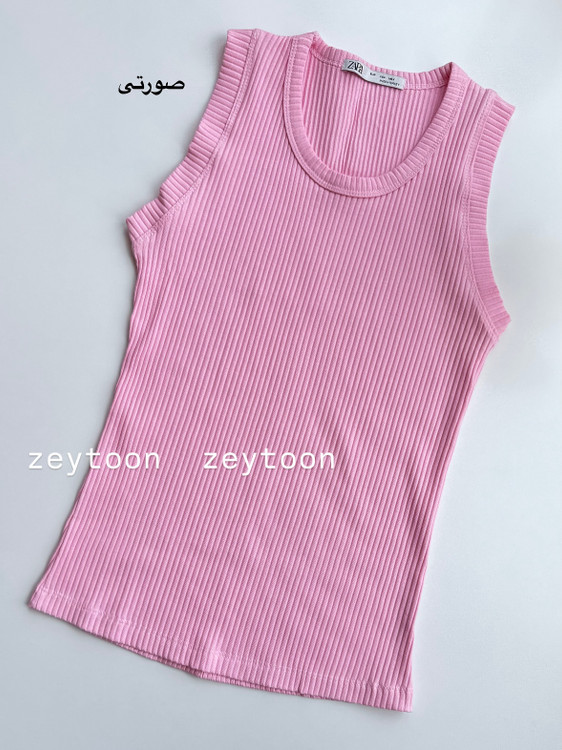 تاپ بلند یقه گرد صورتی