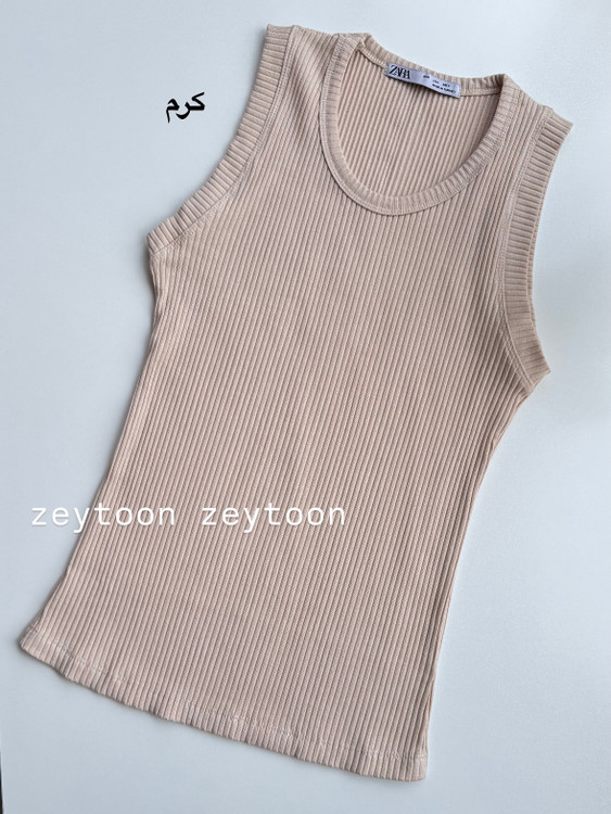 تاپ بلند یقه گرد کرکره ای کرم