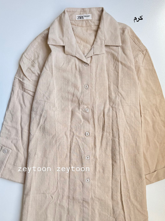 شومیز لینن کرم