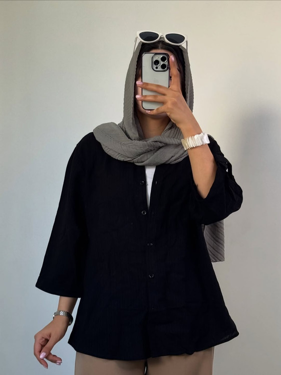 شومیز لنین اسلپ مشکی