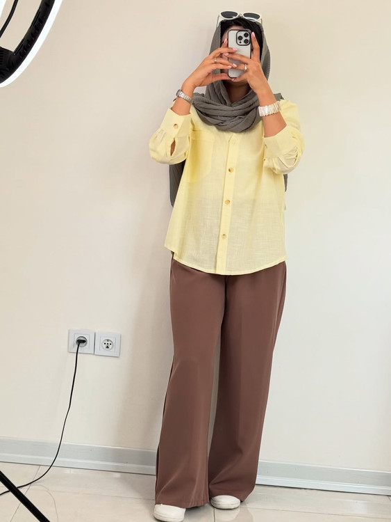 شومیز کوتاه لنین کره ای