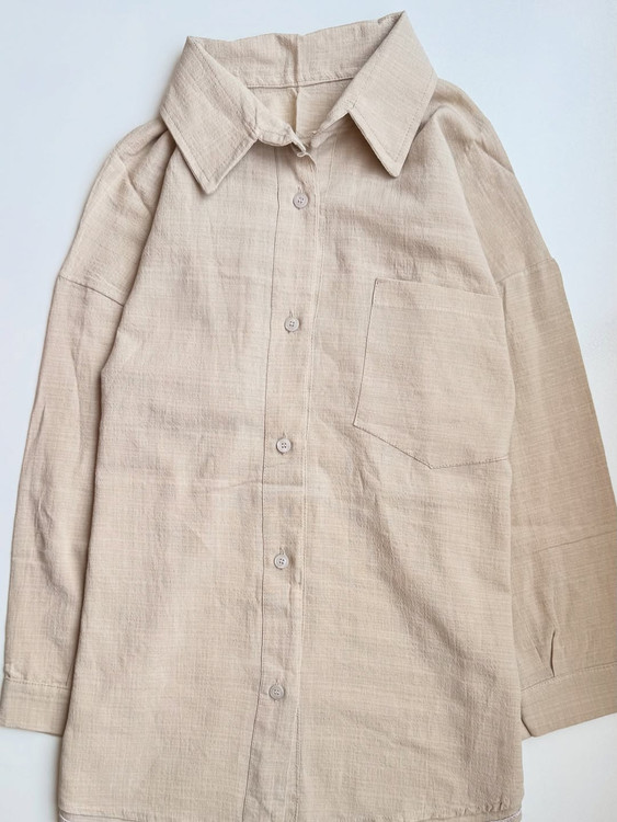 شومیز مانتویی لنین کرم