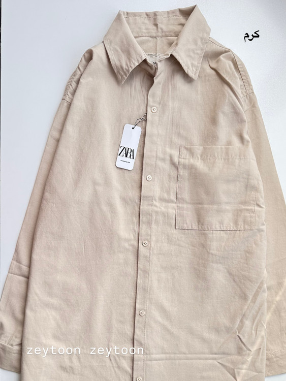 شومیز مانتویی قد 85 رنگ کرم