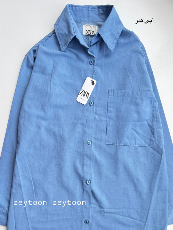 شومیز مانتویی بلند مناسب دانشگاه رنگ ابی