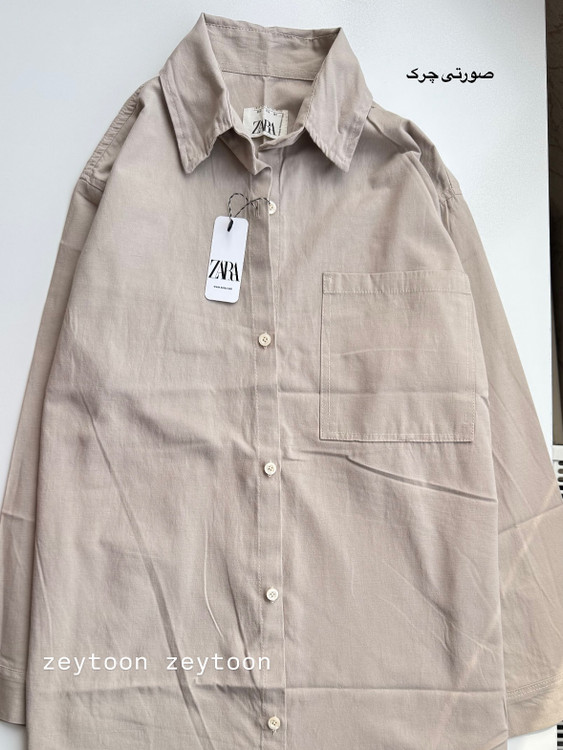 شومیز مانتویی قد 85 رنگ صورتی چرک