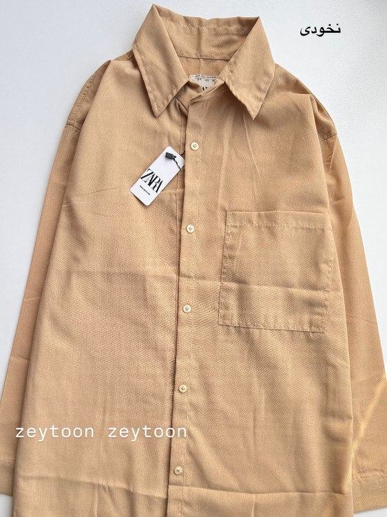 شومیز مانتویی نخودی