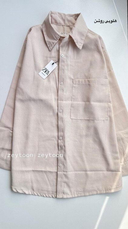 شومیز مانتویی هلویی