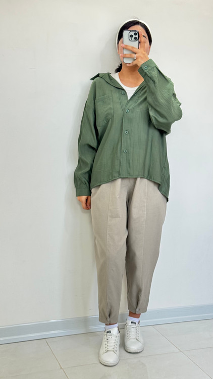 شومیز ریزشی سبز