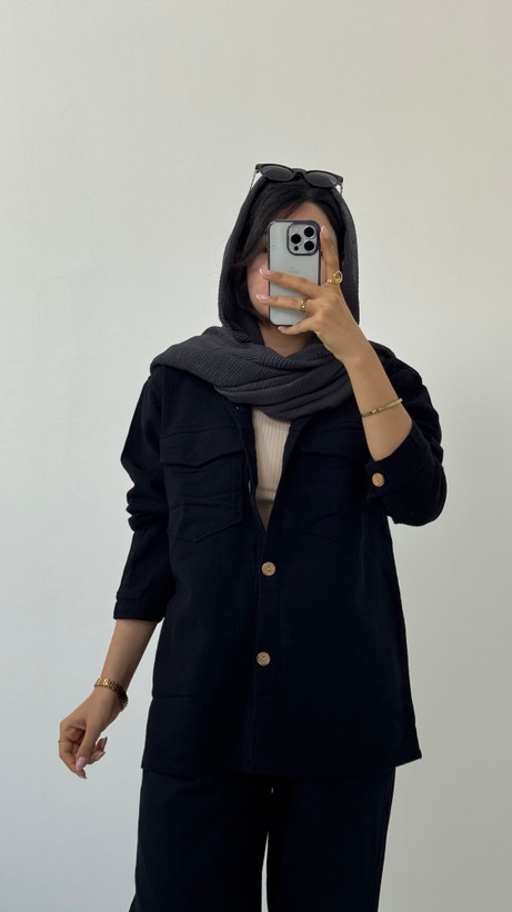 شومیز مشکی حصیری