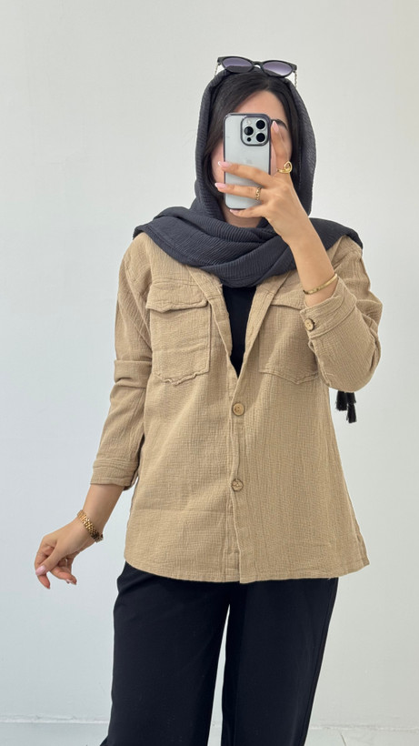 شومیز کنفی حصیری نسکافه ای