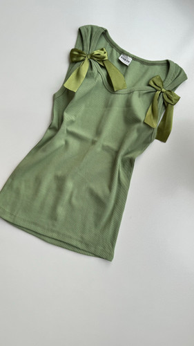 تاپ حلقه ای سایز بزرگ سبز