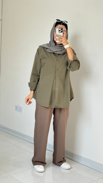 شومیز زیتونی