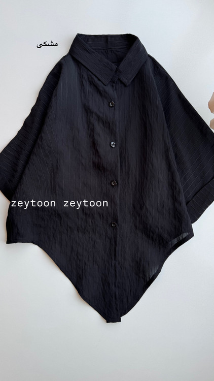 شومیز گره ای راه راه مشکی