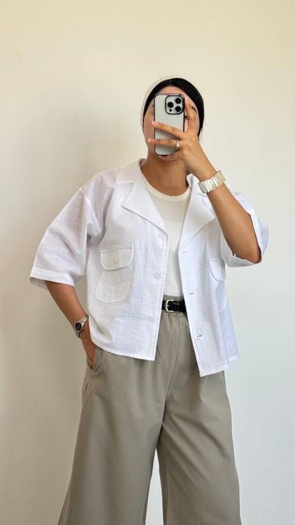 کت کراپ لنین سفید