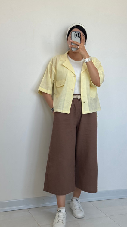 کت کراپ لینن کره ای