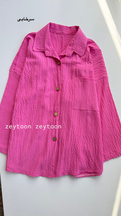 شومیز کوتاه رنگ سرخابی