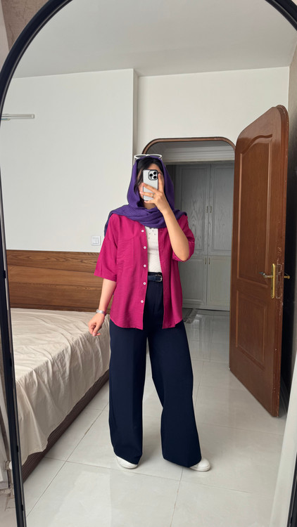 شومیز کوتاه بابوس سرخابی