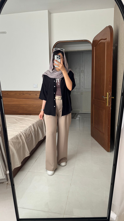 شومیز کوتاه بابوس مشکی