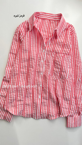 شومیز راه راه قرمز