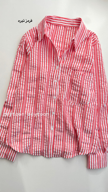 شومیز راه راه قرمز