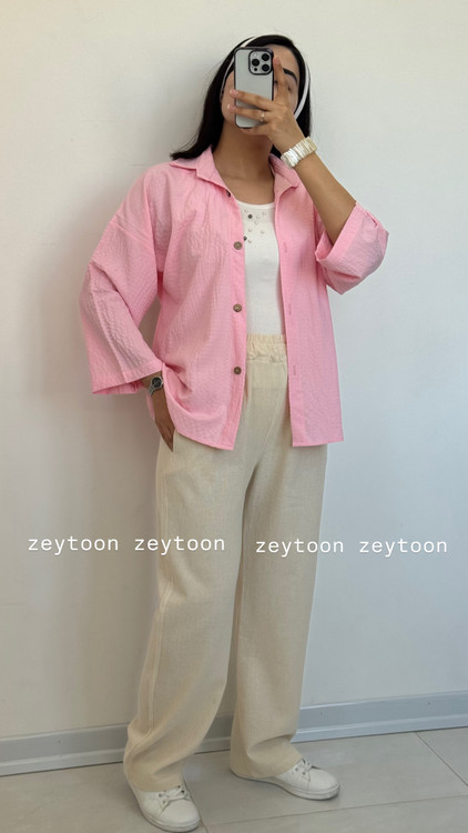 شلوار کنفی حصیری شیری