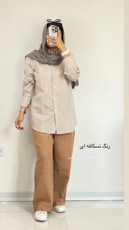 شلوار پارچه ای کنفی حصیری نسکافه ای