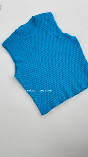 کراپ تاپ بافت رنگ ابی